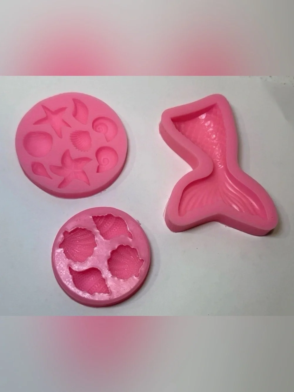 Marine Silicone Molds Mermaid Tail Seashell Conch Starfish Chocolate Fondant